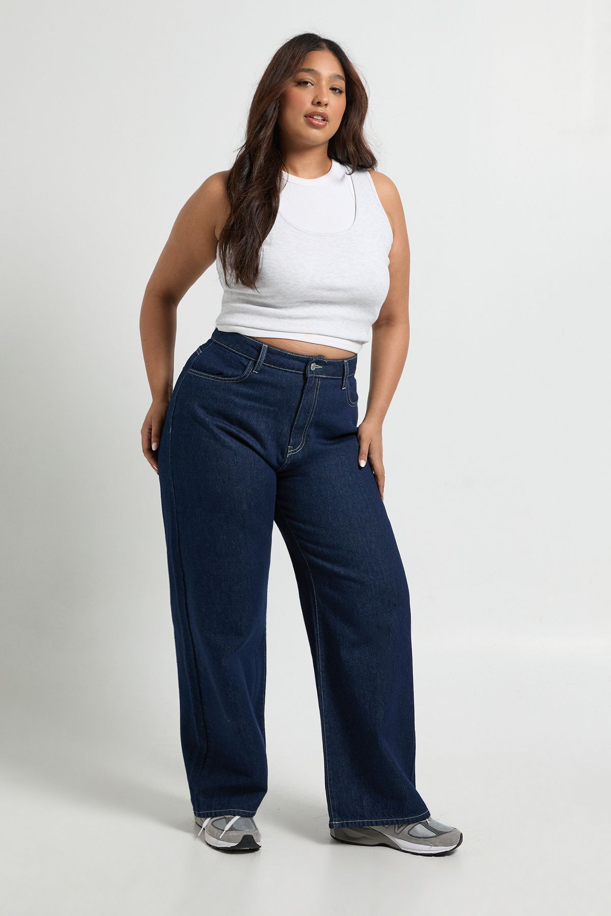 Plus Basics High Waist Straight Leg Jean - Image 3