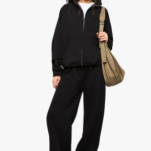 Raglan Seam Funnel Neck Bomber Zip Through Tracksuit