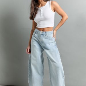 The Petite Mid Waist Barrel Jean