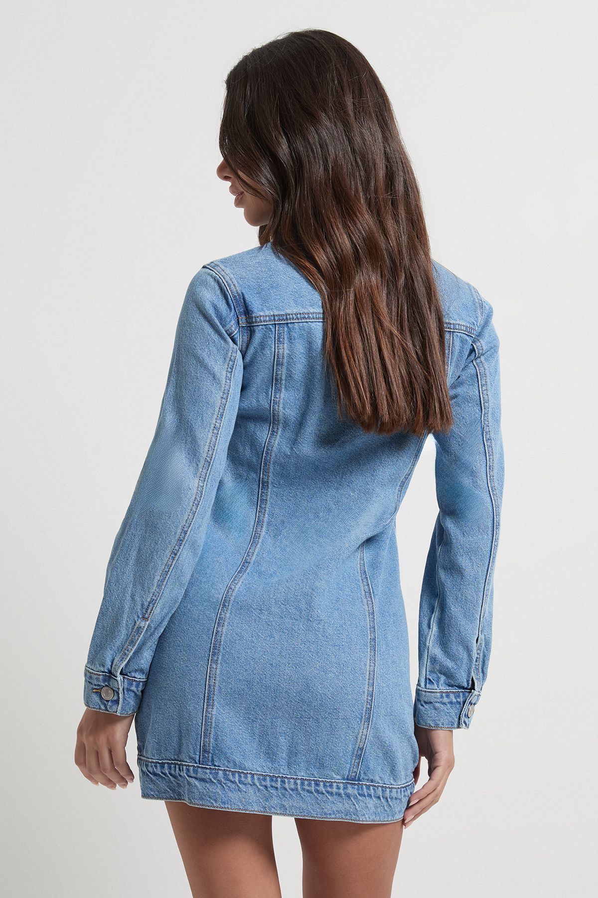 Petite Western Denim Mini Dress - Image 2