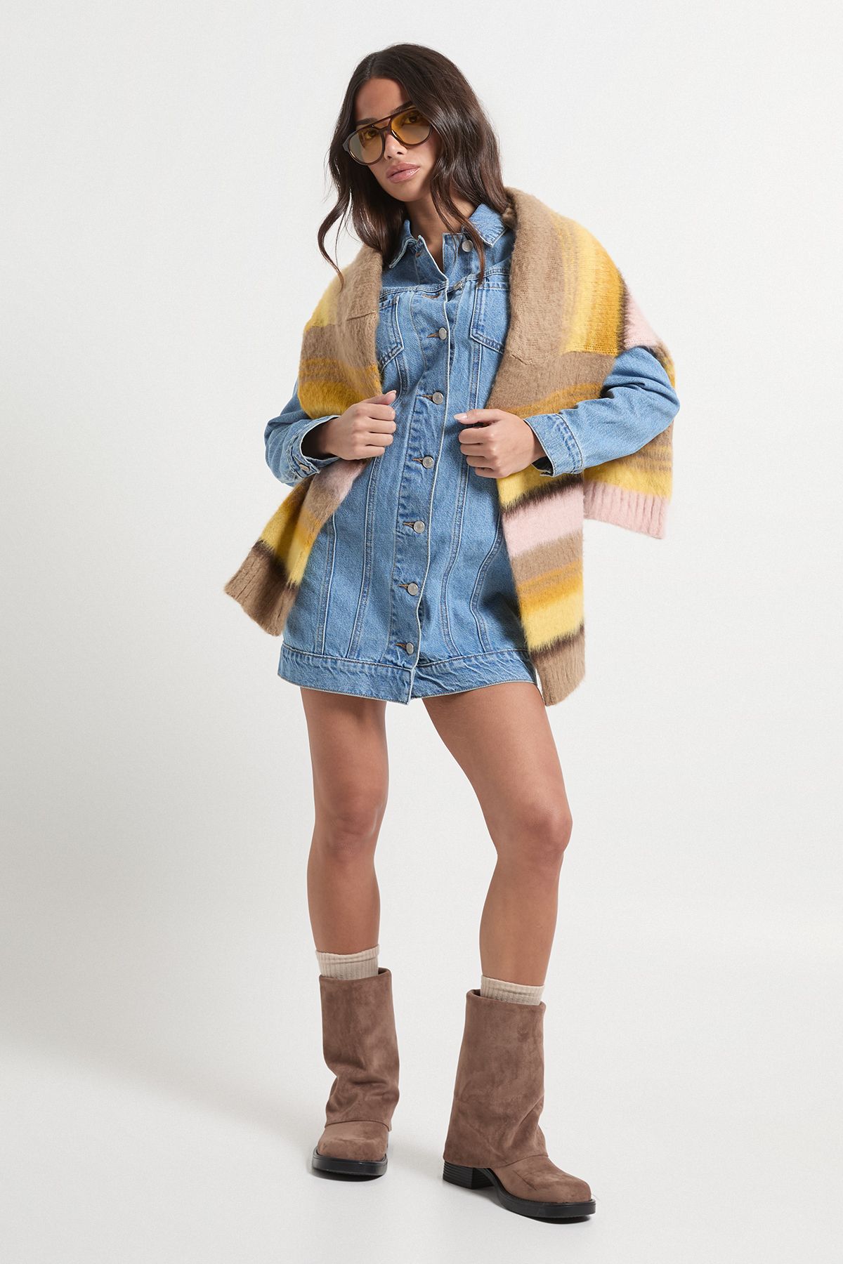 Petite Western Denim Mini Dress - Image 3