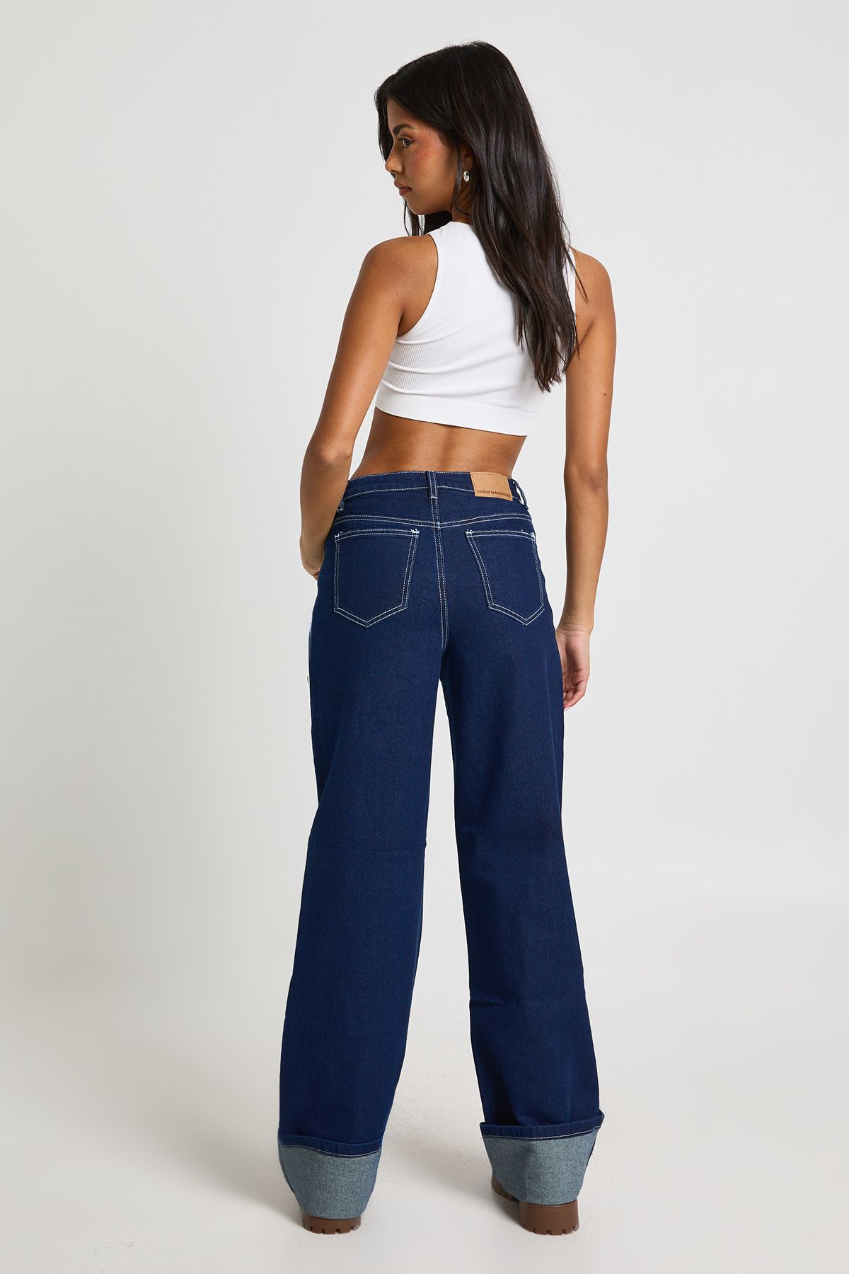 Turn Up High Waist Wide Leg Jean - Image 2