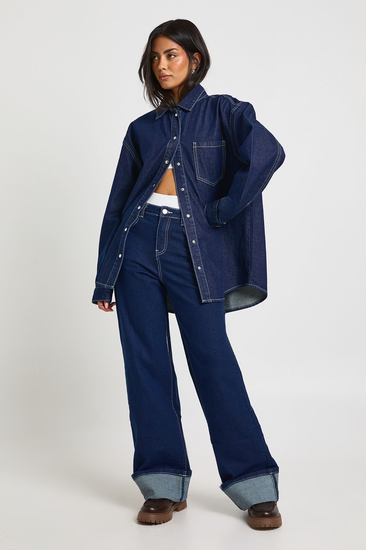Turn Up High Waist Wide Leg Jean - Image 3