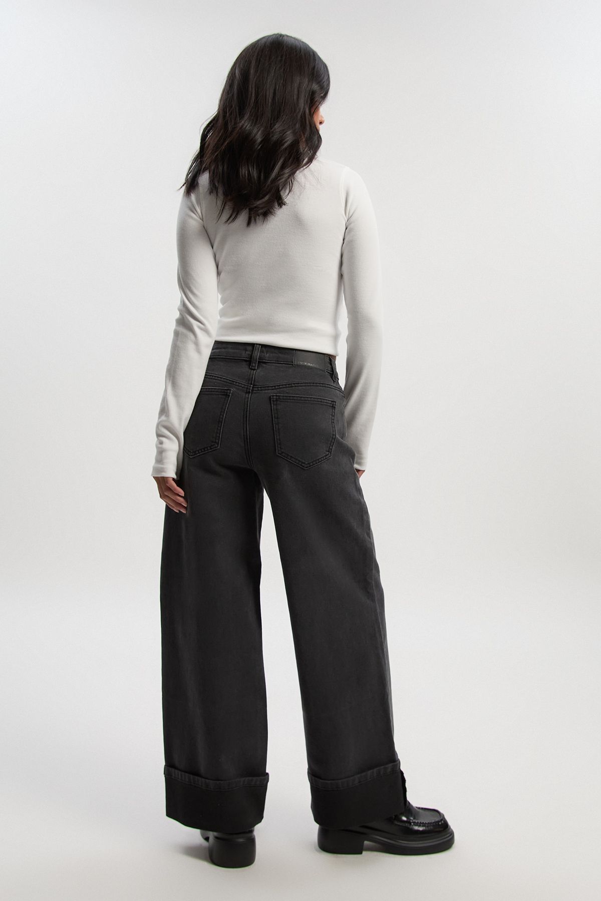 Petite Turn Up High Waist Straight Leg Jean - Image 2