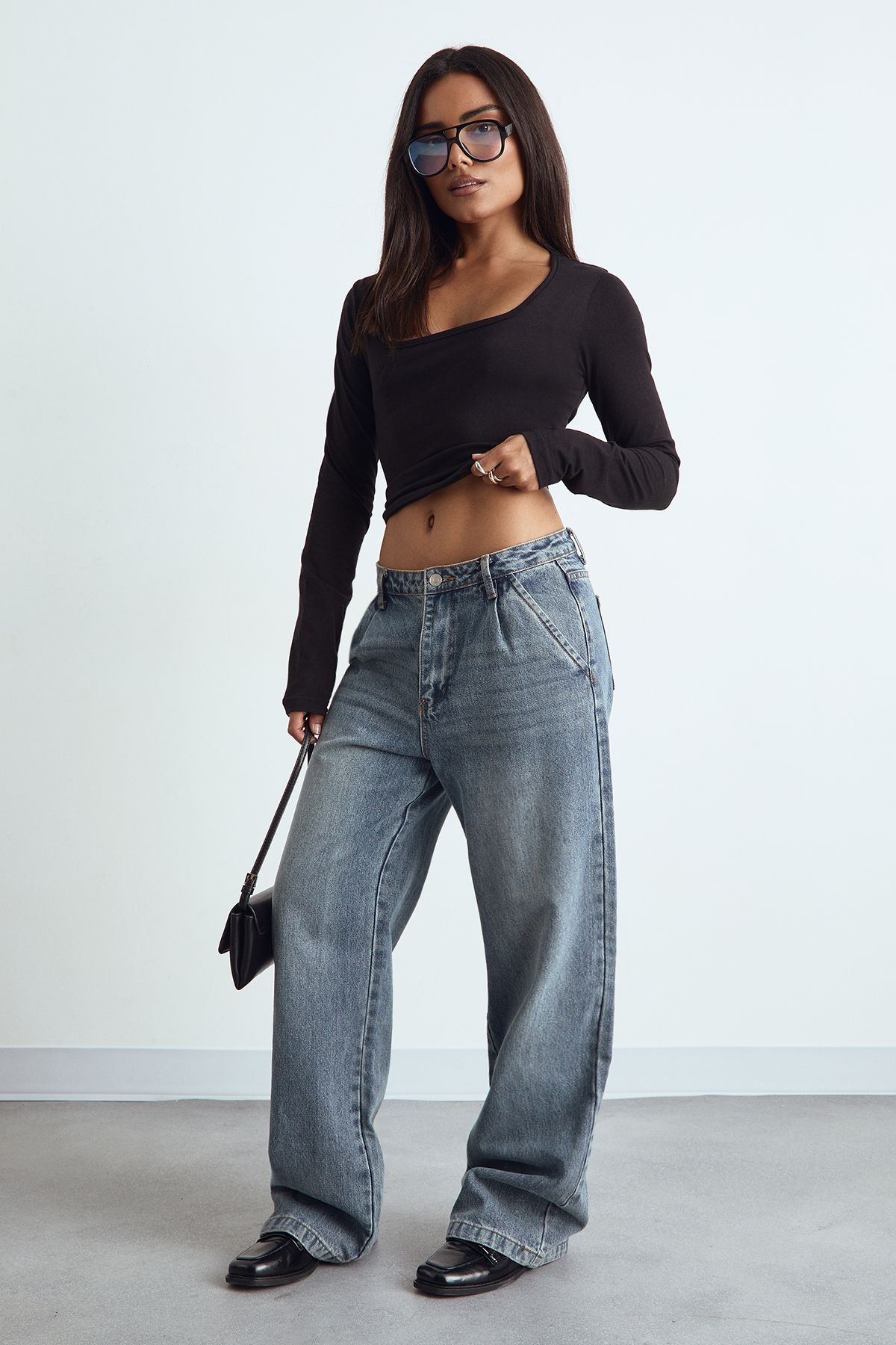 Basic Square Neck Long Sleeve Top - Image 3