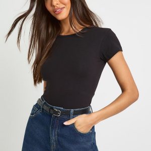 Basic Short Sleeve Crew Neck Bodysuit