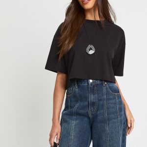 Basic Oversized Boxy Crop T-Shirt