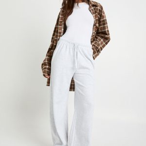 Basic Rib Wide Leg Trouser