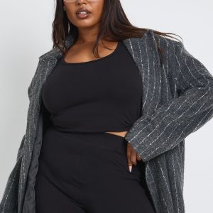 Plus Basic Square Neck Long Sleeve Top
