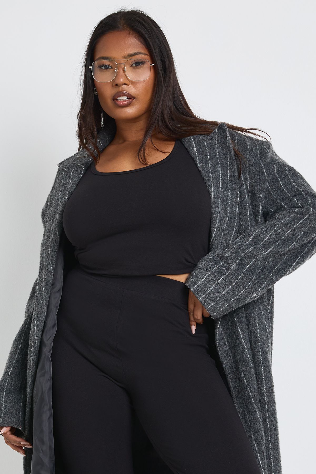 Plus Basic Square Neck Long Sleeve Top