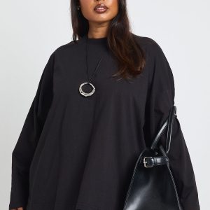 Plus Basic Oversized Long Sleeve T-Shirt