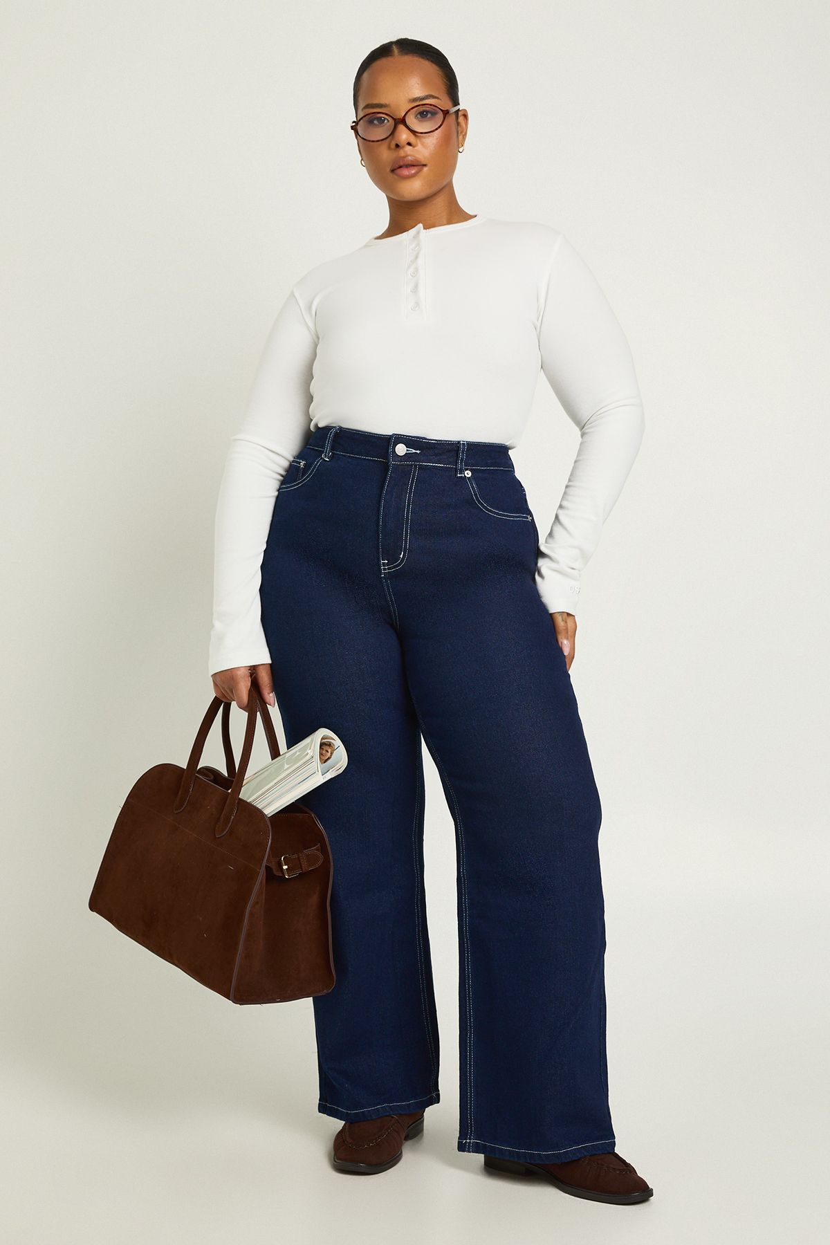 The Plus High Waist Straight Leg Jean