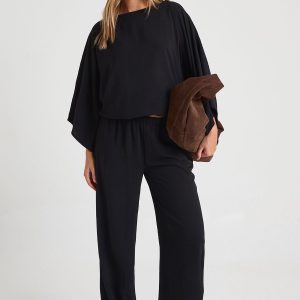 Slash Neck Blouse & Wide Leg Trouser Co-ord