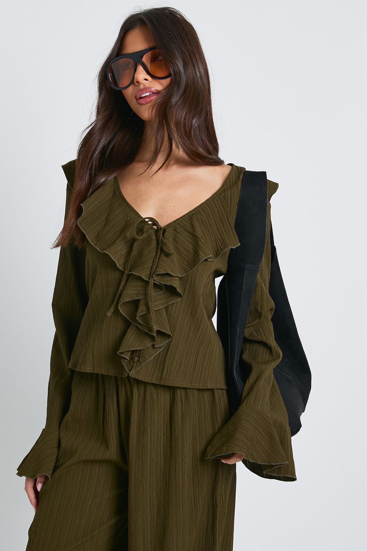 Crinkle Textured Blouse & Wide Leg Trouser Co-ord - Image 4