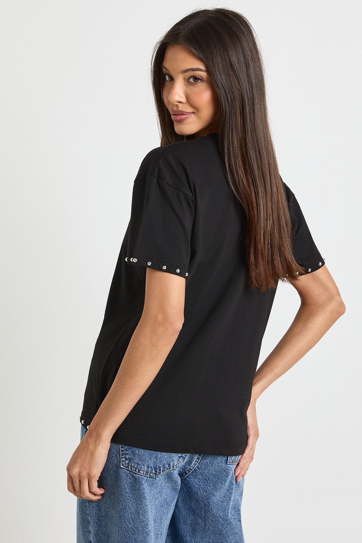 Stud Detail Oversized T-shirt - Image 2