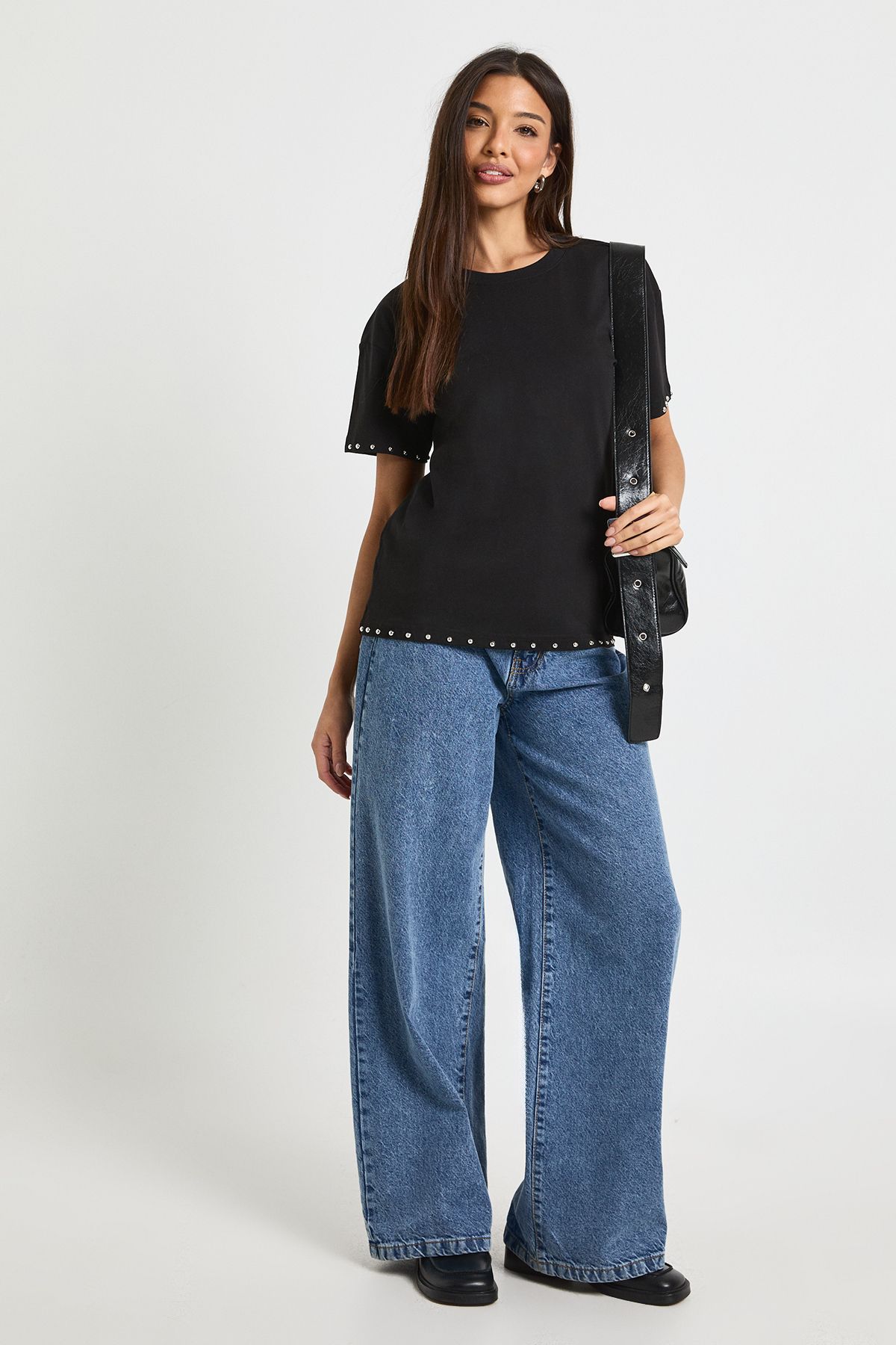 Stud Detail Oversized T-shirt - Image 3