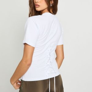 Lace Up Back Oversized T-shirt
