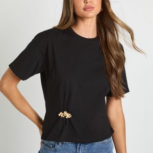 Oversized T-shirt With Gold Trim Detail