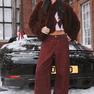 Embellished High Waist Wide Leg Jean