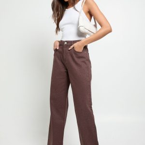Embellished High Waist Wide Leg Jean