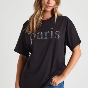 Hot Fix Paris Slogan T-Shirt