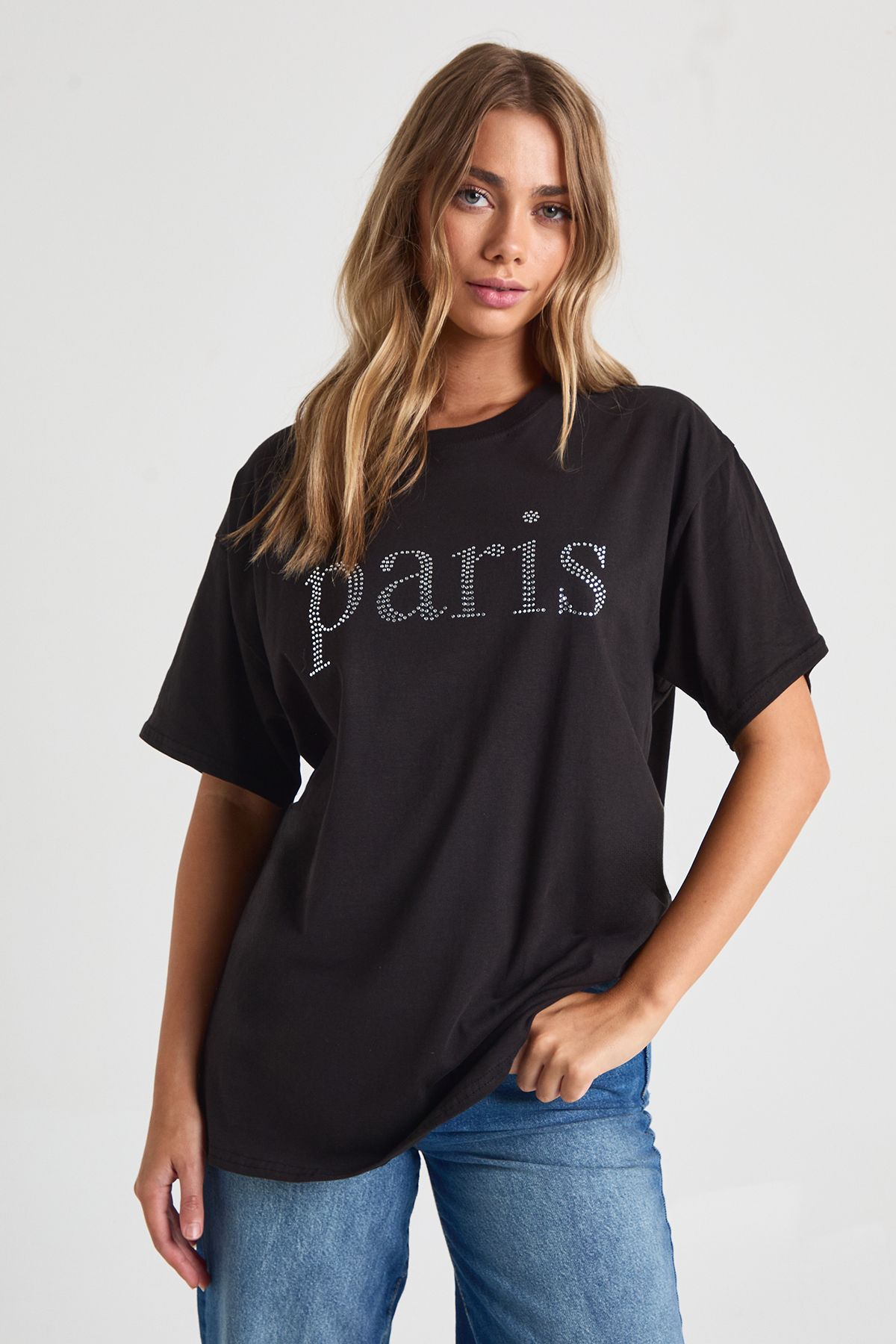 Hot Fix Paris Slogan T-Shirt