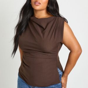 Plus Cowl Front Asymmetric Top
