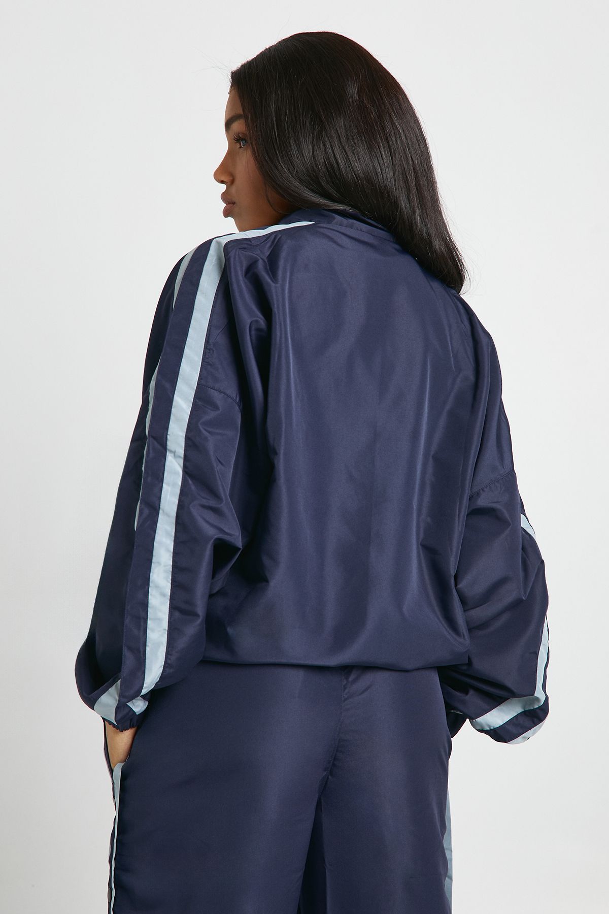 Nylon Side Stripe Button Through Jacket - Image 2