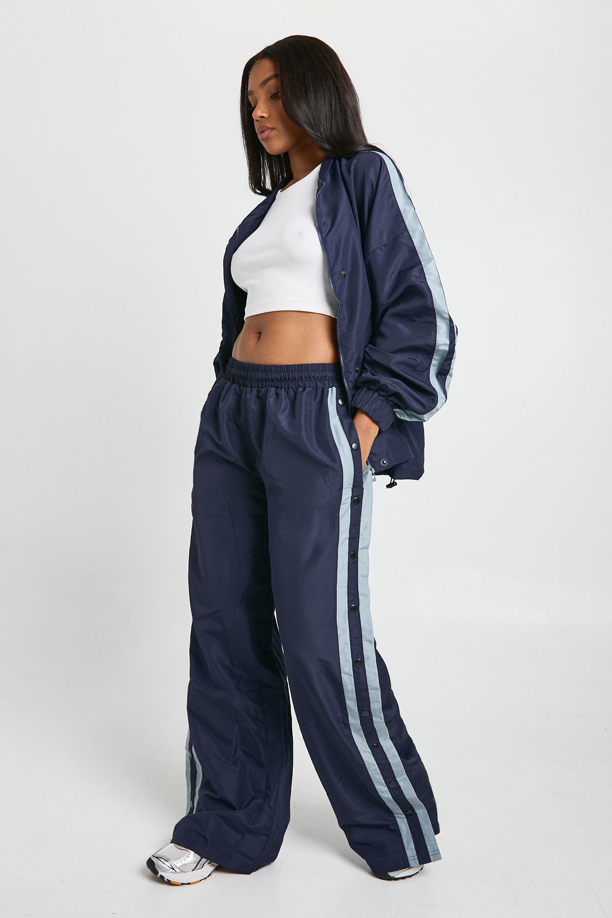 Nylon Side Stripe Button Through Jacket - Image 3