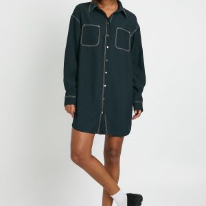 Tall Oversized Button Down Shirt Dress