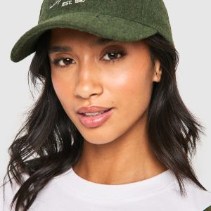 Wool Look Slogan Cap