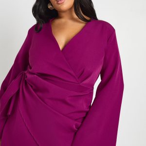 Plus Wrap Front Blazer Dress