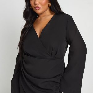 Plus Wrap Front Blazer Dress