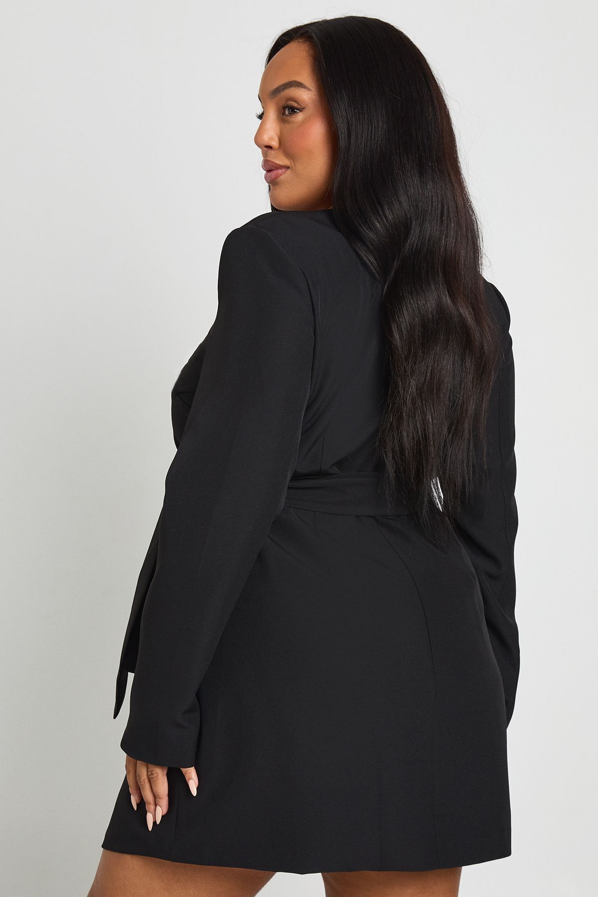 Plus Tie Side Wrap Tailored Dress - Image 3