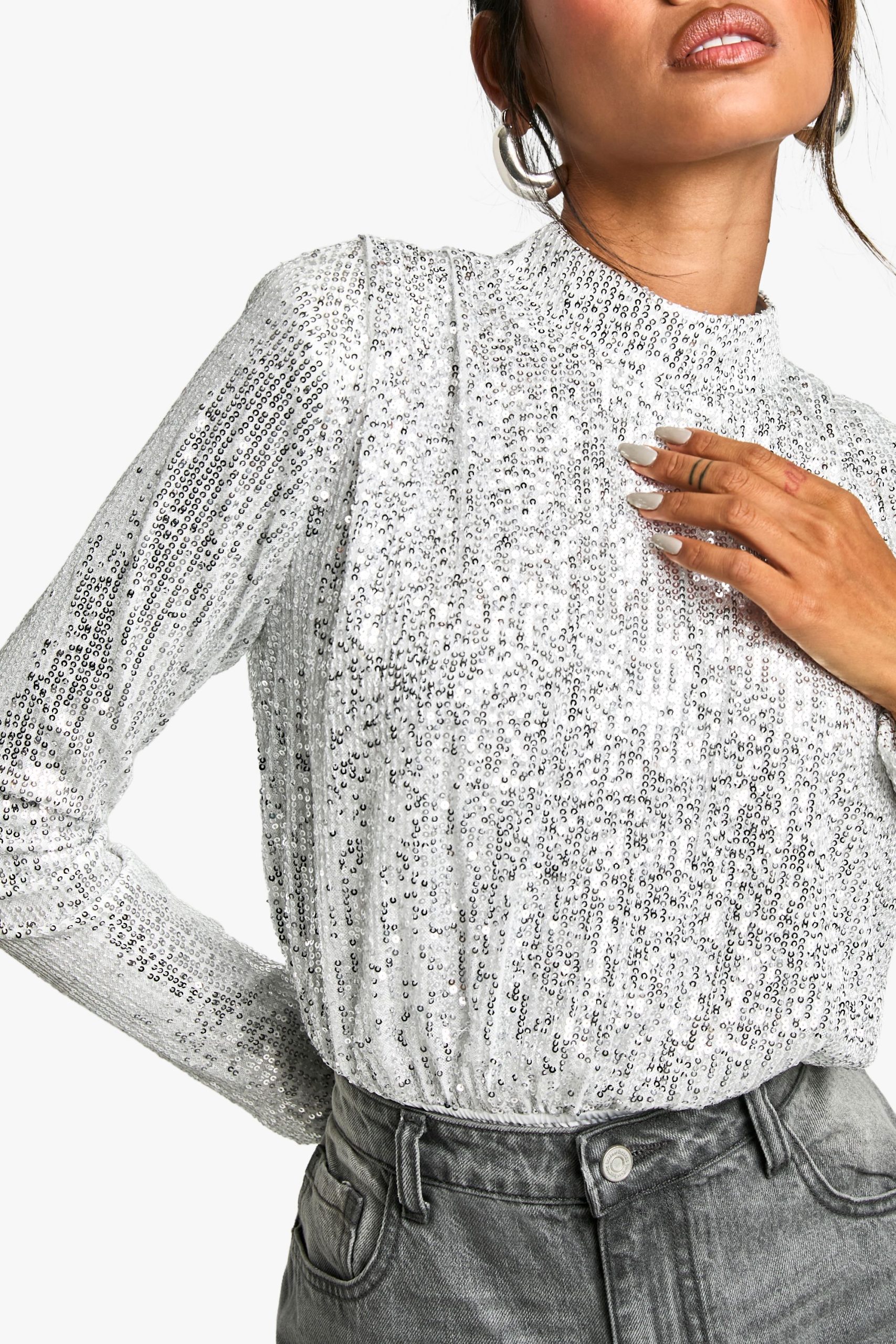 High Neck Sequin Bodysuit - Image 4