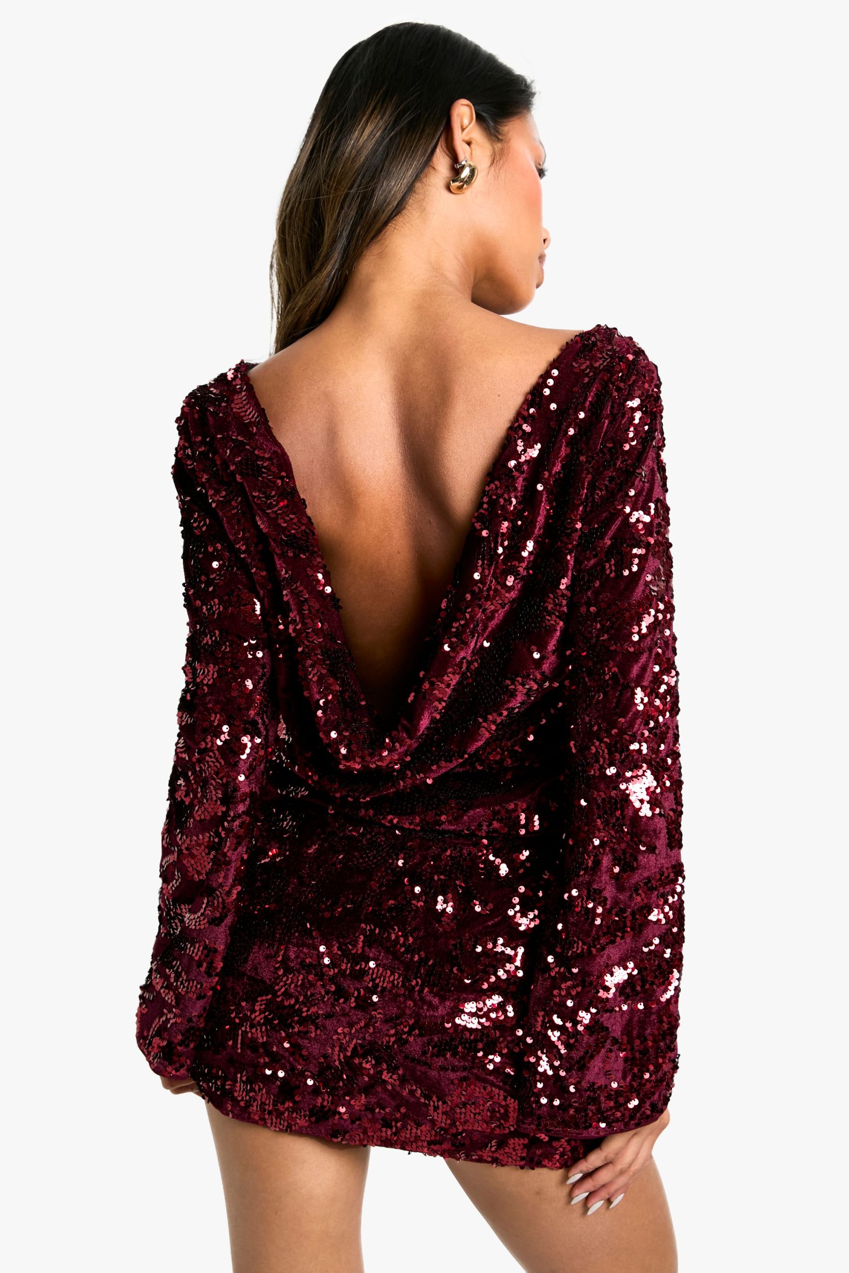 Velvet Sequin Mini Skirt - Image 2