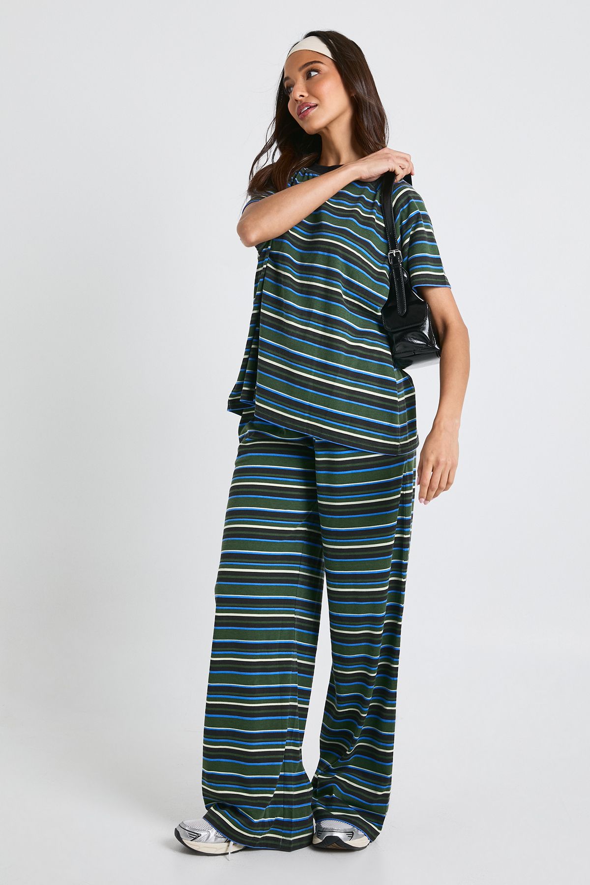 Striped Drop Shoulder Oversized T-shirt - Image 3