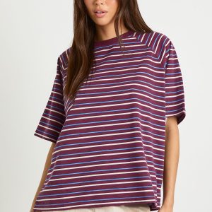 Striped Drop Shoulder Oversized T-shirt