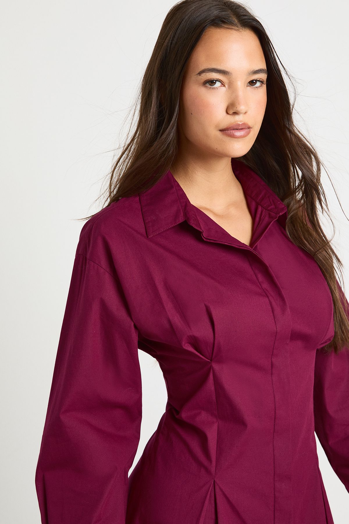Cinched Waist Shirt Dress - Image 4