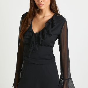 Chiffon Ruched Waist Mini Dress