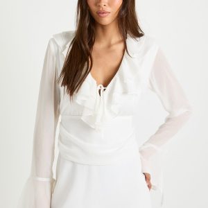 Chiffon Ruched Waist Mini Dress
