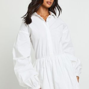 Petite Puffball Shirt Dress