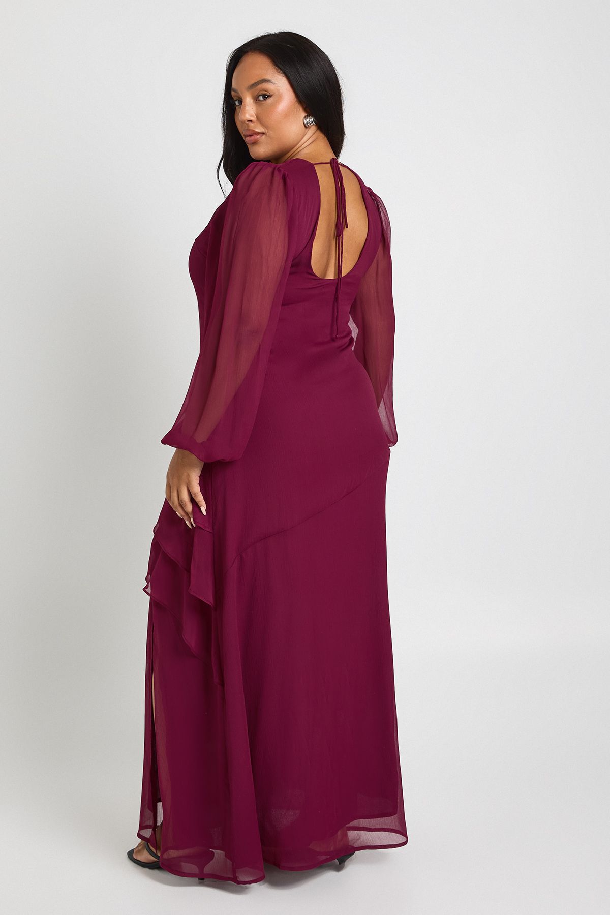 Plus Chiffon Frill Maxi Dress - Image 3