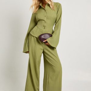 Textured Tie Back Shirt & Trouser Co-ord