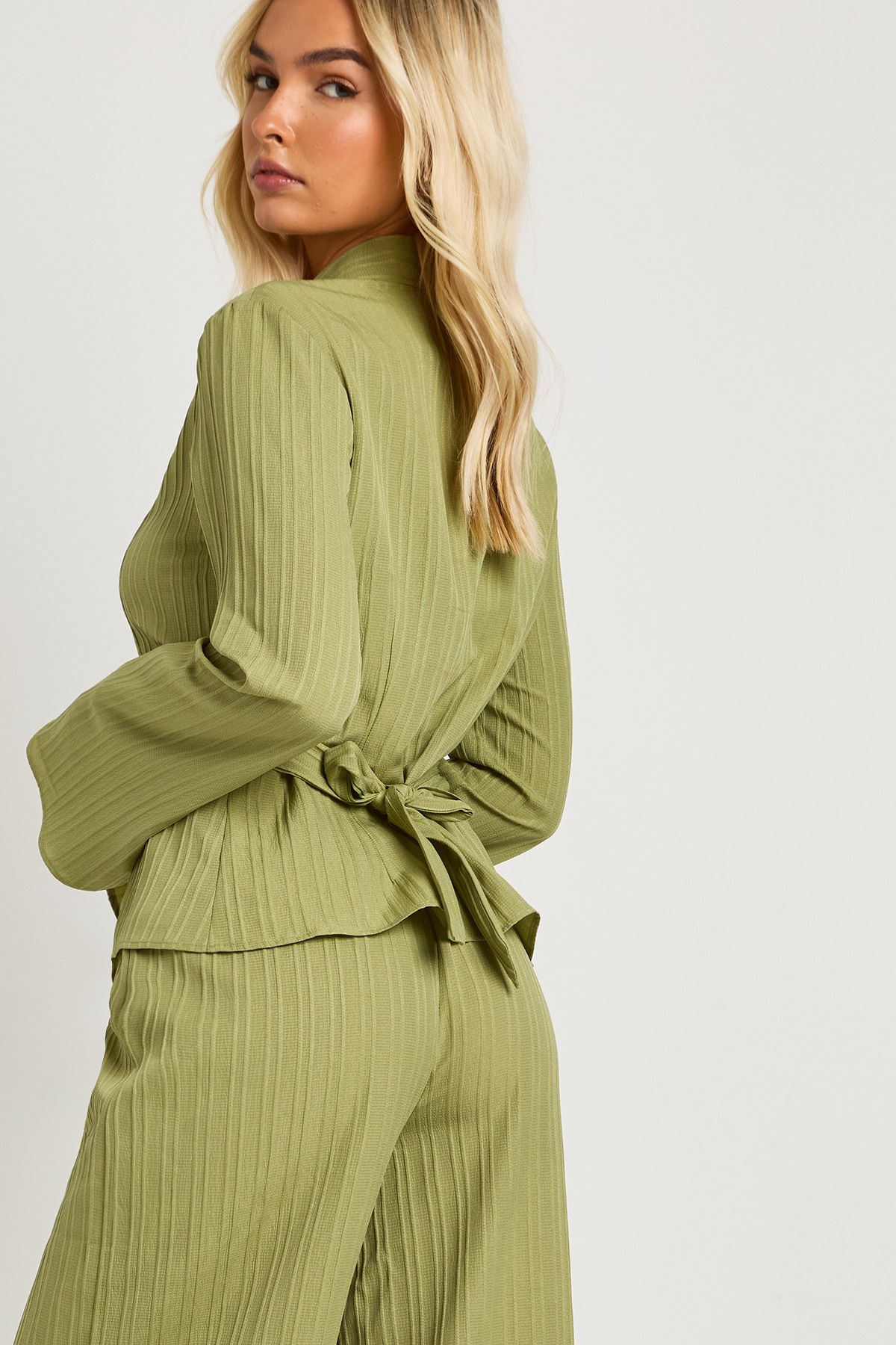 Textured Tie Back Shirt & Trouser Co-ord - Image 4