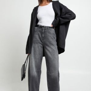 Mid Waist Barrel Fit Jean