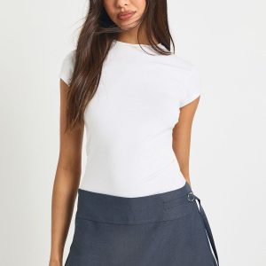 Tailored Buckle Detail Skort