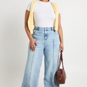 Plus Seam Front Detail Wide Leg