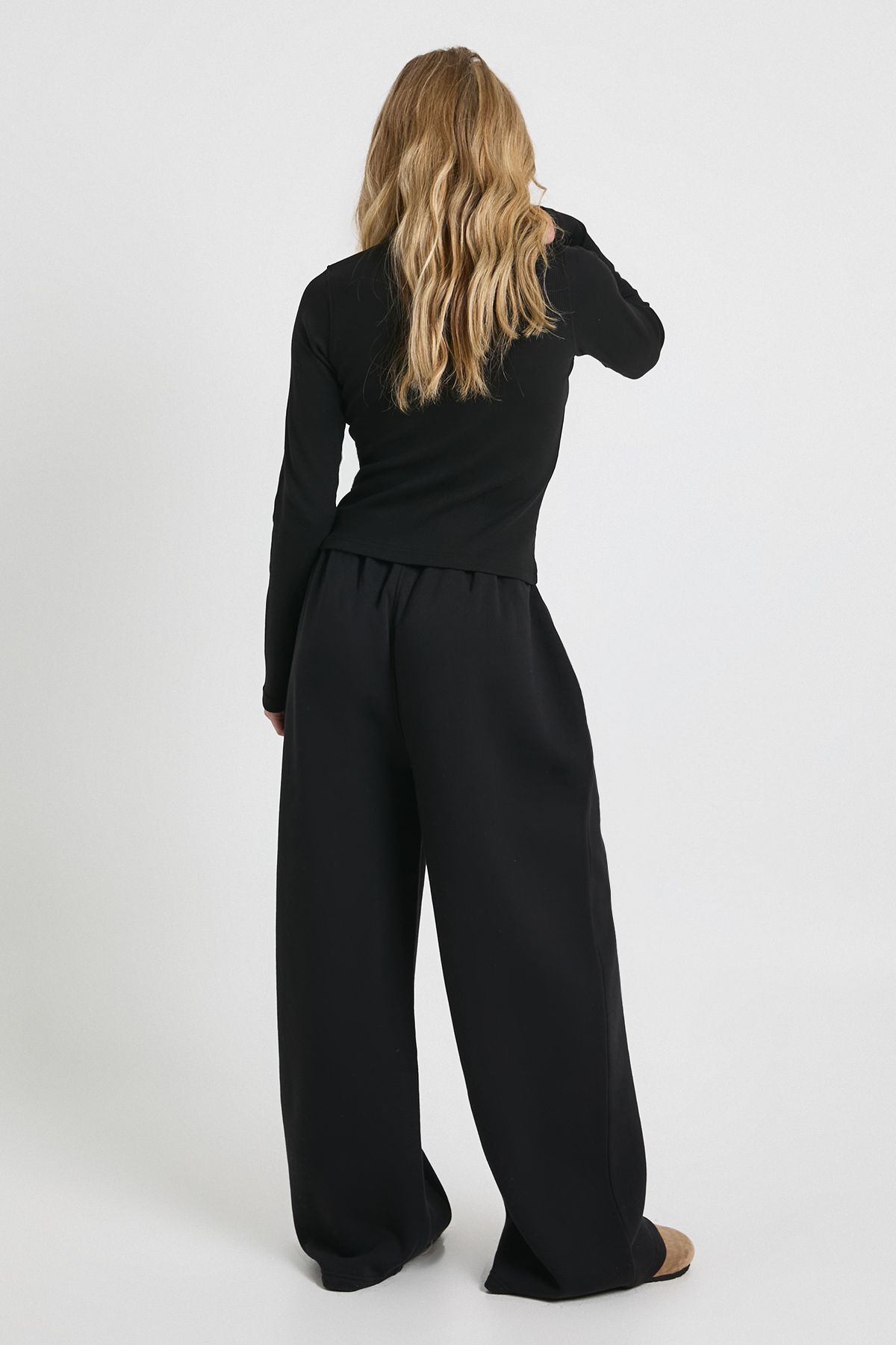 Petite Rib Button Through Long Sleeve Tracksuit - Image 2