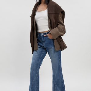 Mid Waist Seam Detail Super Flare Jean